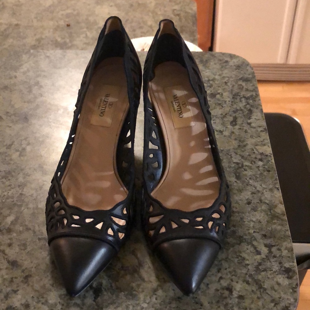 Valentino low heels in black